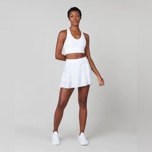 SPANX Get Moving White Comouflage Pleated Skort